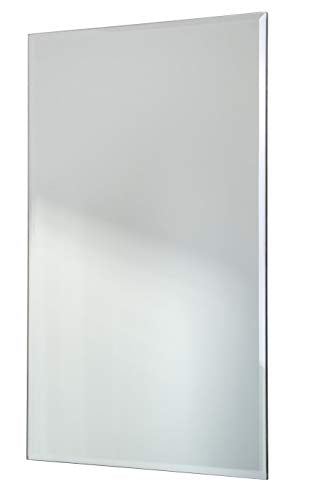 Red Co. 12" x 18" Large Decorative Frameless Beveled Edge Wall Hanging Mirror, Rectangular