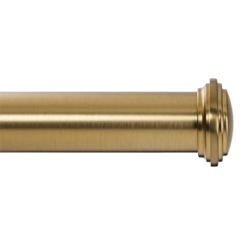 Ivilon Window Curtain Rod Decorative End Cap Design, 1 Inch Rod, 48 to 86 Inch. Warm Gold