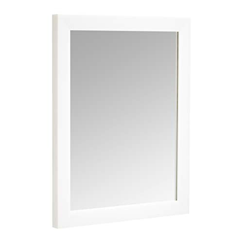 Amazon Basics Rectangular Wall Mount Mirror for Bedroom, Living Room, Entryway, Standard Trim, 16" x 20", White