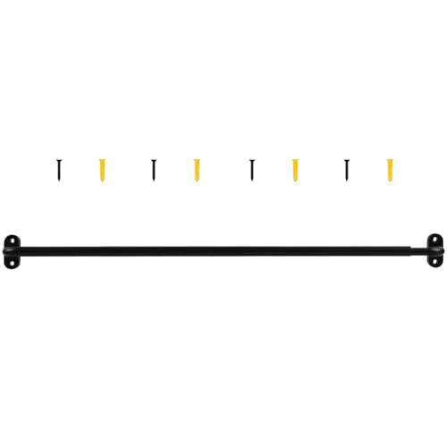 TYRON 1 Pack Screwed Sash Curtain Rod Adjustable 18-30 Inch, 3/8 In. Diameter, French Door Curtain Rods, Cafe Window Rod (Black)
