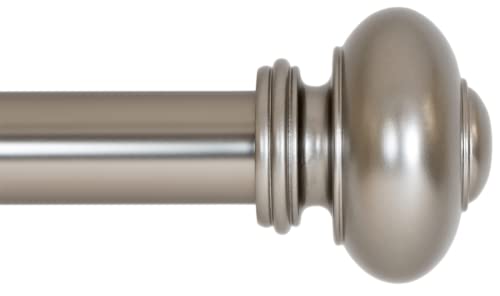 Ivilon Drapery Window Curtain Rod - Knob Design, 1 Inch Rod, 48 to 86 Inch. Satin Nickel