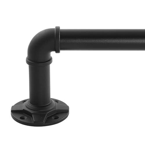 Industrial Adjustable Blackout Curtain Rod 72-144 Inch - Heavy Duty Wrap Around Rod for Windows, Indoor/Outdoor Room Divider Drapery