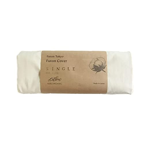 Organic Cotton Cover for Shikibuton, Shiki futon, Japanese Shiki Futon Cover, Unbleached Cotton, Natural Color (Double Size 215 x 145cm (84.6 x 57))