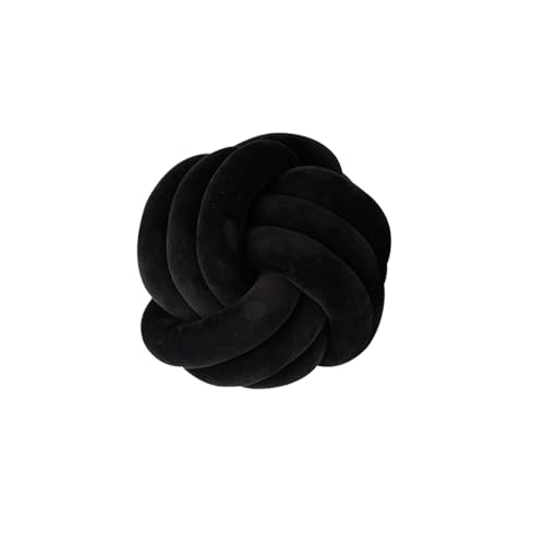 2 Pcs Knot Pillows, Black Knotted Ball Pillow Plush Throw Pillows for Bed Sofa Couch, 8.7" Decorative Round Pillow Cushions