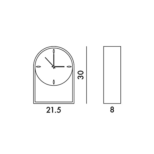 Kartell Air du Temps Table Clock, Plastic, White, 21.5 x 8 x 30 cm