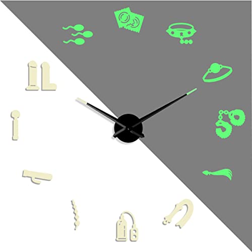Sex Toys DIY Creative Different Frameless Luminous Wall Clock Home Decoration Modern Gifts(47 inch)