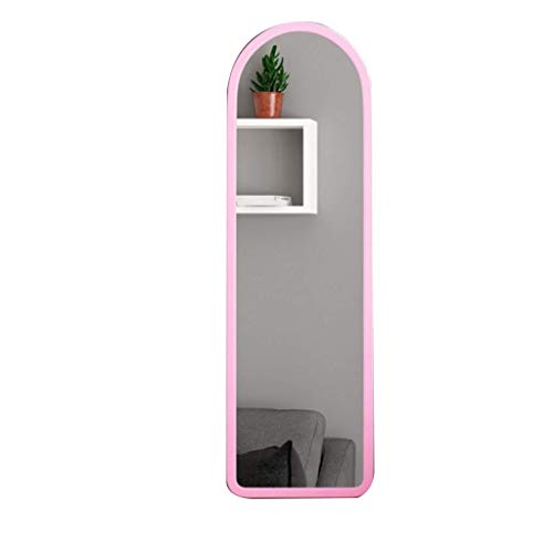 Bathroom Mirror Wall Hung Full Length Framed Free Standing Floor Standing Dressing Mirror Adjustable Bedroom Furniture (Color : White Size : 12031cm) (Pink 120 * 38cm)