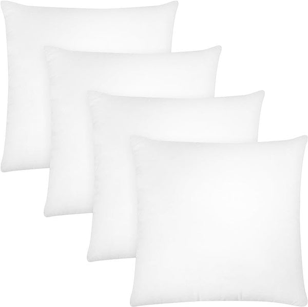 Covers & All Throw Pillow Inserts Only Pack of 4, Durable Soft Square 20 x 20 Inches 65 GSM Non-Woven Fabric with 15D Silicon Fiber Filling, Universal uses for Home Decor Office Indoor Outdoor