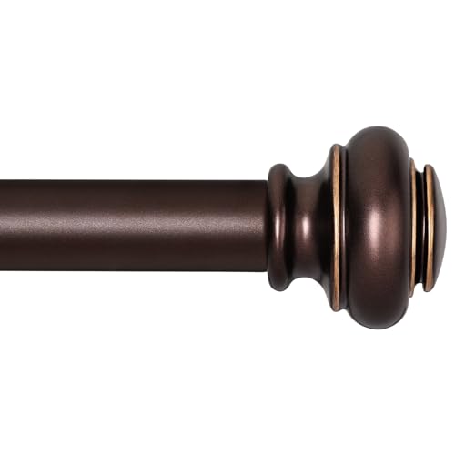 SIMEWIN Heavy Duty Curtain Rods for Windows 28 to 48 Inches, Bronze Curtain Rods with Classic Finials for Bedroom, Living Room, Patio, Kitchen