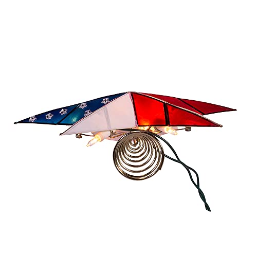 Kurt Adler UL 10L Capiz American Flag Inspired Star Treetop