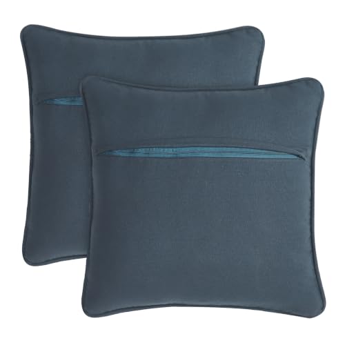 Boho Living Throw Pillows - Boho Throw Pillows with Boho Pillow Covers 18x18 Indigo Pack of 2