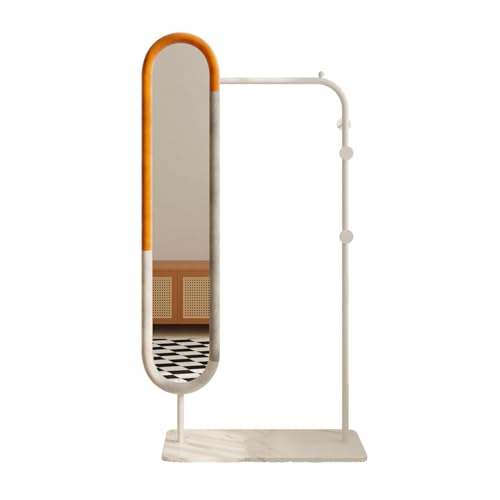 Full Body Mirror, Velvet-edged rotating full-length mirror bedroom coat rack simple dressing mirror hanging hanger integrated floor-standing fitting mirror ,Bedroom Furniture ( Color : 80cm )