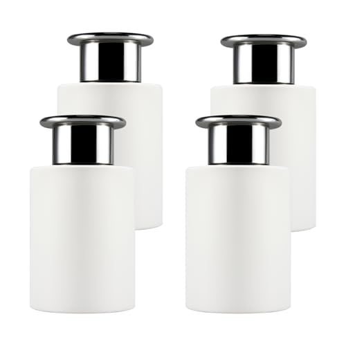 Glass Diffuser Bottles White Diffuser Jars with Silver Caps Set of 4 – 4.2 inches High, 120ml 4.06 Ounce. Fragrance Accessories Use for DIY Replacement Reed Diffuser Sets.