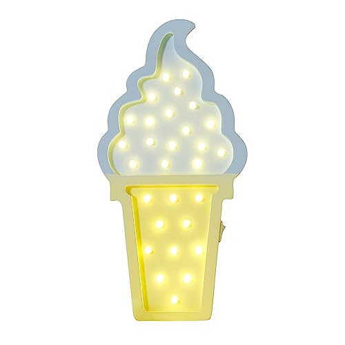 Ice Cream Valentine Romance Atmosphere Light, Party Wedding Birthday Party Decoration Kids' Room Battery Operated LED Night Lights (Blue and Yellow)