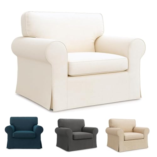 Ektorp Chair Cover Replacement for IKEA Ektorp Armchair Cover, Ektorp Chair Slipcover, Ektorp Cover Only!(Daily Off White)