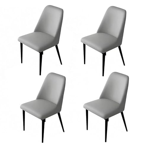 Curved Back Chair Covers Set of 2/4/6, Stretch Dining Room Chairs Cover Kitchen Chair Slipcovers Protector for Living Room and Bedroom,Light Gray,4pcs