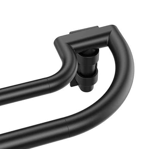ENJOYBASICS Double Curtain Rod,Blackout Wrap-Around Curtain Rods for Windows 48 to 84 Inch,Adjustable from 32 to 86 Inch for Room Darkening Curtains, Matte Black