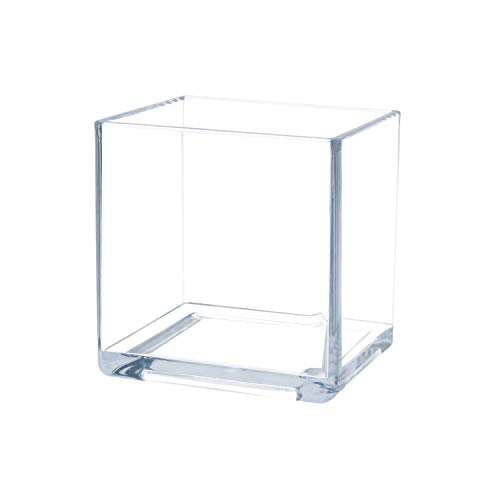 Royal Imports Clear Acrylic Flower Vase Cube – 4"x4" Plastic Square Vase for Flowers – Unbreakable Decorative Centerpiece for Home, Wedding, or Events – Clear Large Look, Modern Design