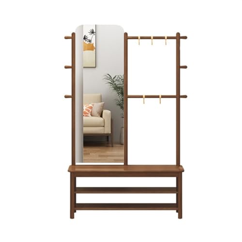 Full Body Mirror, Clothes rack at the entrance door, dressing mirror, one-in-one multifunctional mirror, floor-standing full-length mirror, solid wood fitting mirror ,Bedroom Furniture ( Size : 80cm )