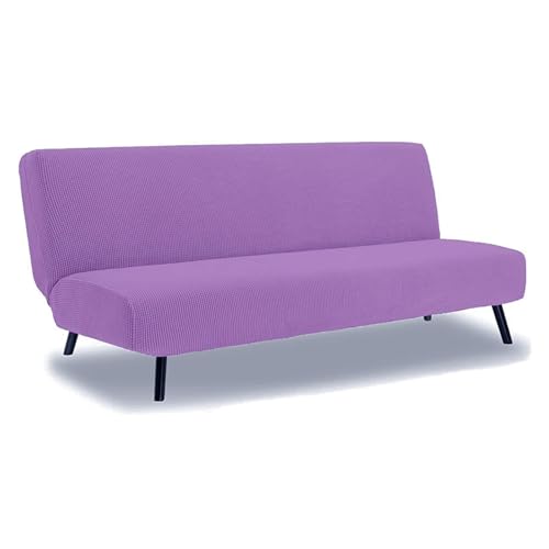 Waterproof Futon Cover Stretch Sofa Bed Slipcover Armless Furniture Protector for RV Camper Full Queen Size Foldable Sofa Bed Loveseat Slipcover Machine Washable(Purple,63-75in/160-190cm)