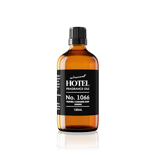 AirScent Hotel Diffuser Oil No. 1066 - Peonies Cashmere Jasmine - 120 mL | Premium Hotel Fragrance Oil for Ultrasonic and Waterless Diffusers and Crafting - 4 fl oz Glass Dropper Bottle