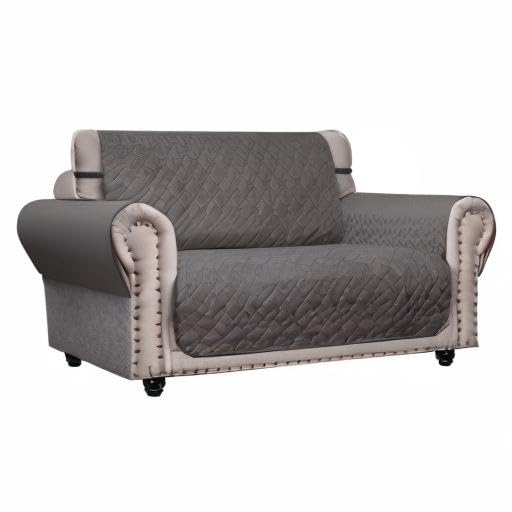 Ameritex Loveseat Cover Water-Resistant Quilted Furniture Protector with Back Nonslip Paws Slipcover for Dogs, Kids, Pets Loveseat Slipcover Stay in Place for Leather (54", Dark Grey)