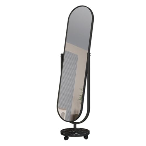Full-Length Mirror Home Floor-Standing Full-Length Mirror, Rotatable and Movable Dressing Mirror, Bedroom Fitting Mirror, Dressing Mirror Full Length Floor Mirror (Black A)