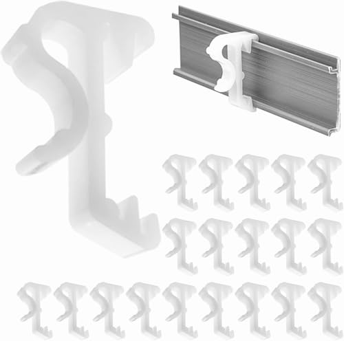 Amazing Drapery Hardware Premium White Plastic Wood Blind Valance Retainer Clips, 20 Pack-UV-Resistant - Ideal for 2-Inch Blinds, Mini Blinds, and as Hidden Valance Clips