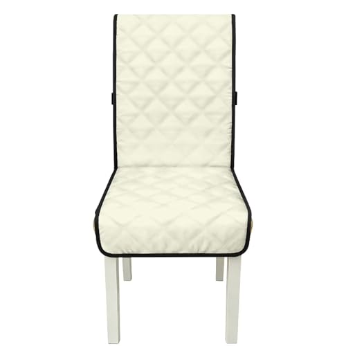 Beige Chair Cover Dining Room Seat Covers Waterproof Chair Cushion with Straps 18.5x58.2 Inch Versatile Washable Soft Protectors for Armless Dining Chairs Set of 1