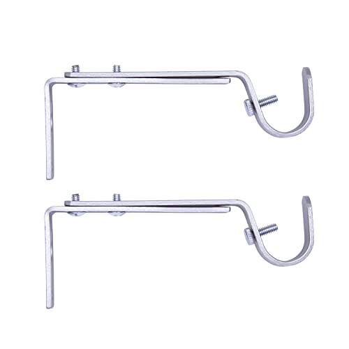 Kenney Adjustable Bracket, for 3/4" Curtain Rod, Satin Nickel, 2 Pack