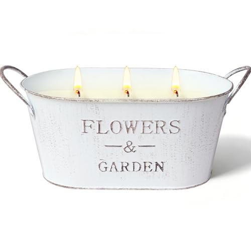 Citronella Candles Outdoor, 30oz Large Citronella Candles for Patio Yard Home, 3-Wick Natural Soy Wax Lemongrass Scented Candle, 150 Hours Long Lasting Burning Candle for Garden Balcony Camping