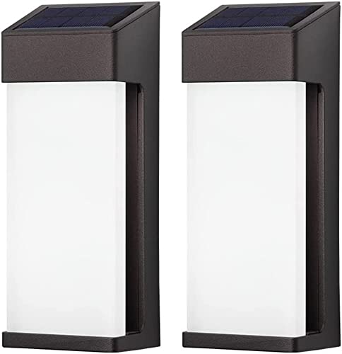 2-Pack Solar Wall Lamp Outdoor Garden Wall Lights Modern Solar Porch Wall Lights Outside Lanterns Wall Mounted Lamp for Villa Courtyard Balcony Foyer Entrance Corridor Patio Garage
