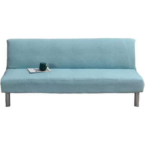 XJHKG Futon Slipcover, Foldable Armless Sofa Couch Cover with Elastic Bottom(SkyBlue)