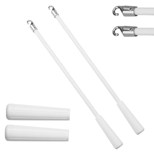 2 PCS 24 Inch Blind Wand, Blind Wand Replacement with Hook, Vertical Blinds Replacement Parts Blinds Stick with Hook for Window