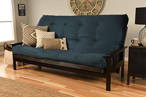 Futon Cover Only - Quality Suede Microfiber Fabric Collection Fits 6-8 inch Futons Mattress (Navy, Queen Size)