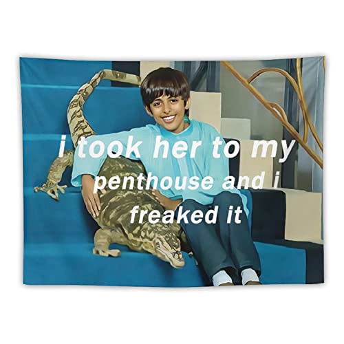 BionZax I Took Her To My Penthouse and I Freaked It Ravi Tapestry for Bedroom Aesthetic, Funny and Meme Tapestries for College Dorm and Living Room - Small Size 30"x40"