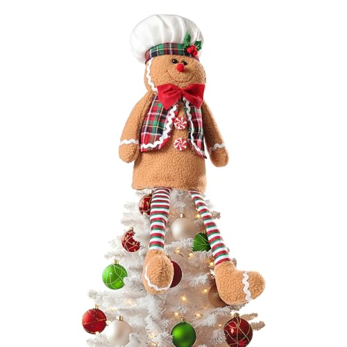 Gingerbread man Christmas Decorations, Christmas Tree Topper Gingerbread man, Funny and Unique Christmas Tree Decorations