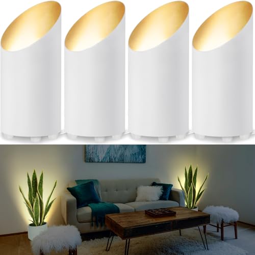 SUNVIE 4 Pack Up Lights Indoor Floor Can Light 5W Uplighting Uplights Indoor with 2700K GU10 Bulbs, Uplight fo