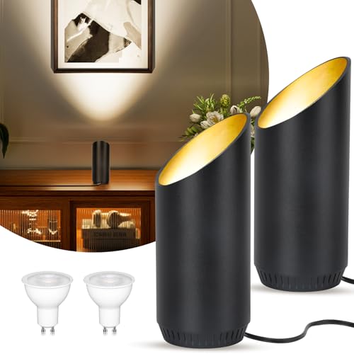 2 Pack Up Lights Indoor Floor Can Light, 6W 3000K GU10 LED Spotlights, Indoor Uplights for Home Accent, Plant,