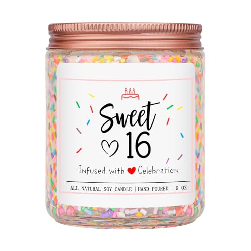 Homsolver 16th Birthday Gifts for Girls, Vanilla Cream Scent Best Ideas Birthday Presents for Daughter, Friends, Sister, Handmade Aromatherapy Candle Decorations