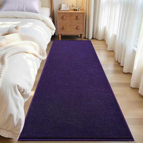 ISEAU 2x8 Soft Runner Rug for Hallway, Washable and Non-Slip, Purple
