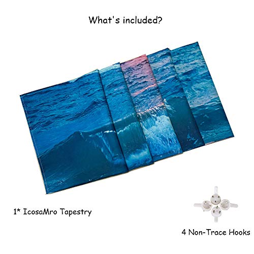 IcosaMro Ocean Tapestry Wall Hanging, Sea Beach Wave Sun Cloud Landscape Scenery Nature Wall – lifestyle view