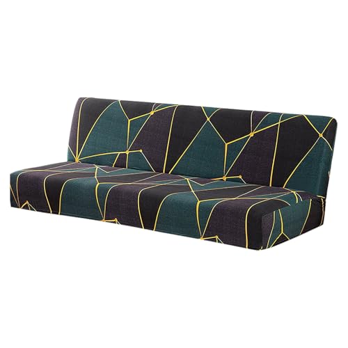 Folding Sofa Bed Cover Solid Color Futon Armless Slipcover Polyester Elastic Fabric All Inclusive Cover