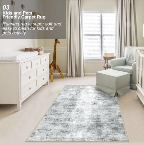 Modern Abstract 3x5 Area Rug, Machine Washable Non-Slip Foldable Carpet