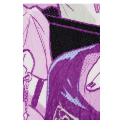 HUNTRX Kpop Demon Hunters Super Soft Fleece Throw Blanket, Purple and Black, 46x60 Inch