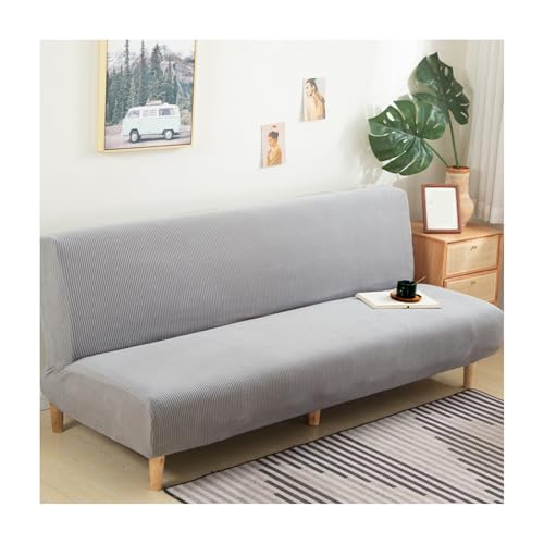 All-Inclusive Futon Armless Cover Anti Scratch, Removable Armless Futon Cover 3/2/1 Seater Stretch Sofa Bed Slipcover, Small Checks Jacquard Fabric, Washable Sofa Bed Cover Futon,I,L1