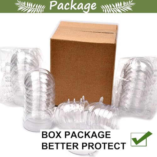 40PCS 80mm/3.14inch Large Clear Ball Ornaments, 20Set Clear Plastic Fillable Christmas Balls Shatterproof Ornament Bauble for DIY Crafts Wedding Party Decor Holiday Home Decor