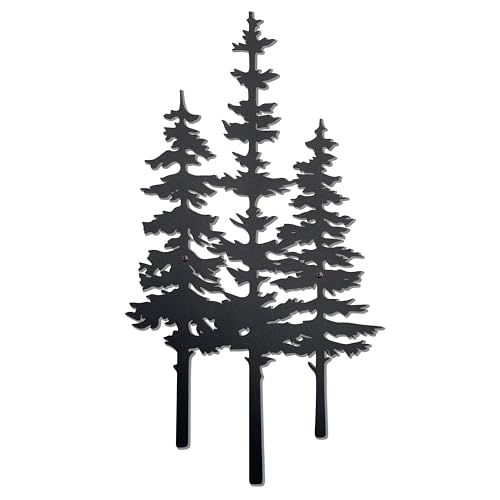noxozoqm Metal Tree Wall Decor, Cabin Decor, Tree Decor, Rustic Wall Decor for Home Office Farmhouse Indoors and Outdoors Black