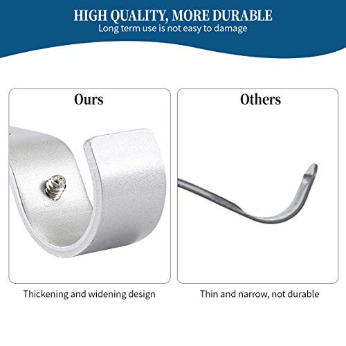 Heavy Duty Adjustable Curtain Rod Brackets Rod Holders for 1 Inch Rod, Silver Color, (Set of 2)