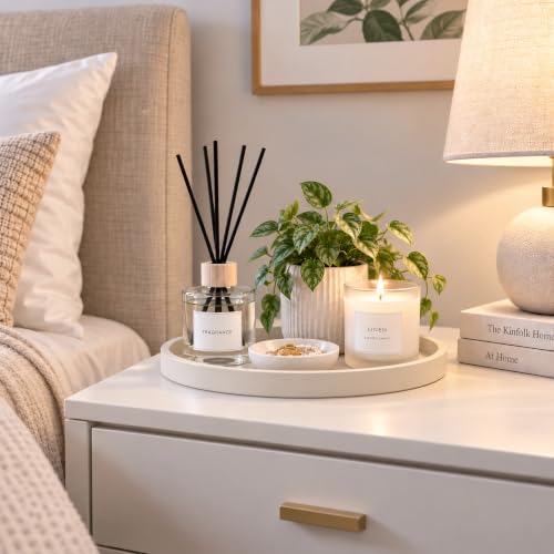 Silicone Bathroom Tray Coffee Table Decor Perfume Organizer, 10" Beige